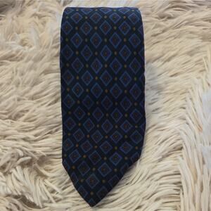 Diva 100% Silk Italian men’s Tie Made in Italy. Blue Red Gold.